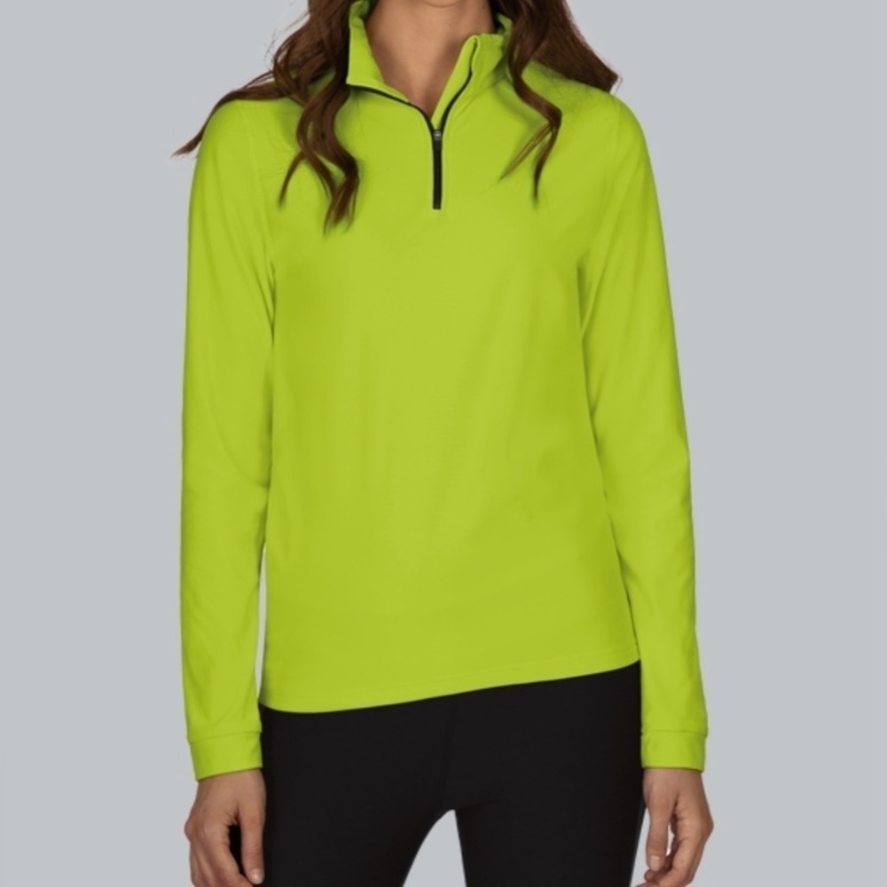 DANSKIN NOW Fleece Athletic Zip-Neck Pull-over Long Sleeve Top